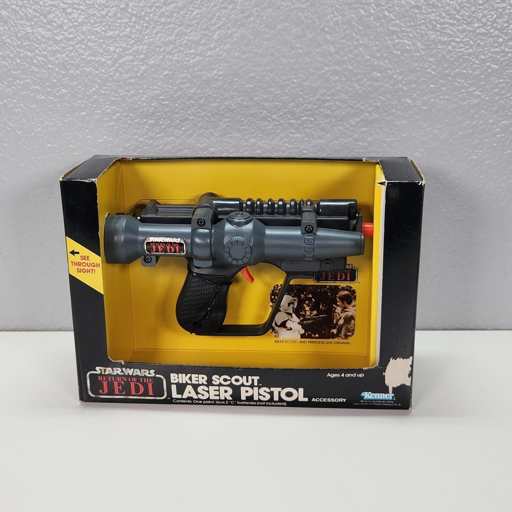 1983 Kenner Star Wars Return of Jedi Biker Scout Laser Pistol - New Open Box?